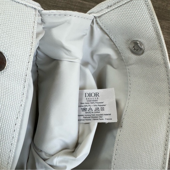 Christian Dior Beauty Gray Trousse Canvas Pouch Cosmetic Makeup Bag New - Picture 11 of 13